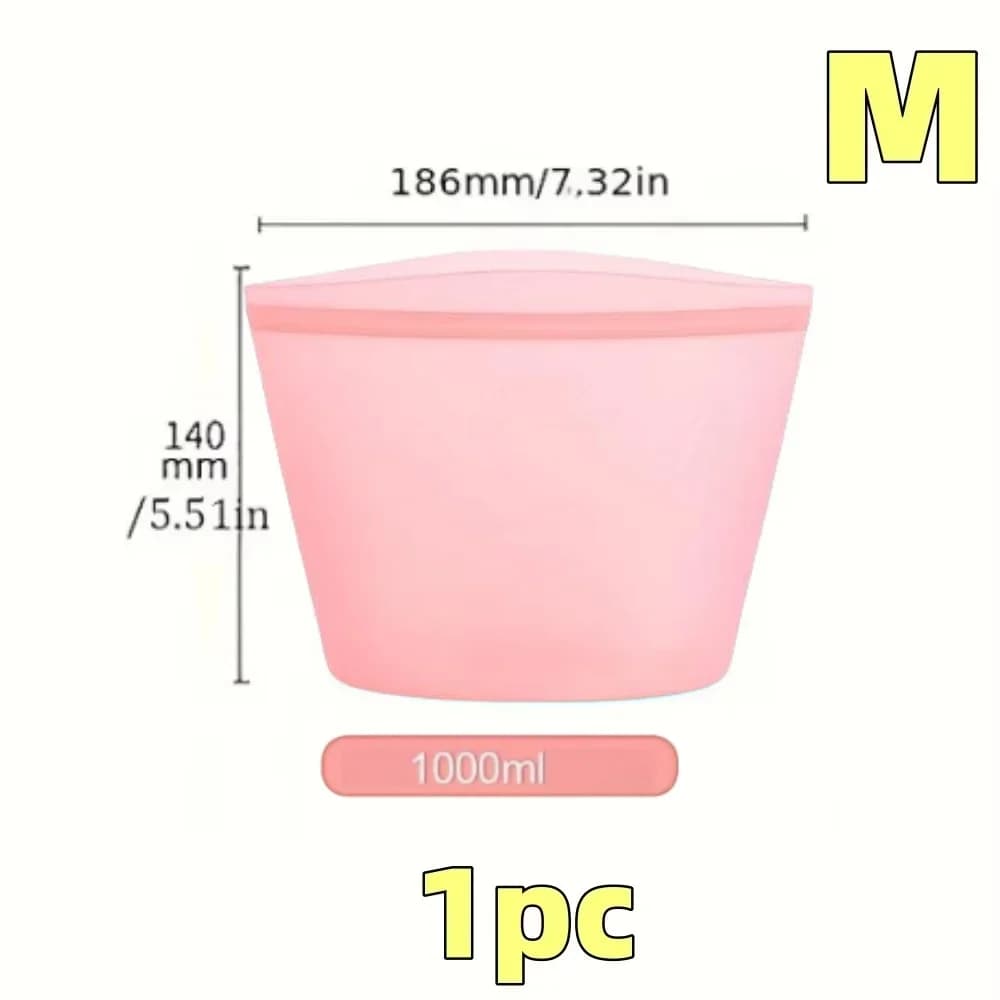 1/3pcs bolsas reutilizables de silicona para alimentos, bolsas de almacenamiento herméticas tipo ziplock para nevera y congelador, para conservar la frescura y organizar la cocina