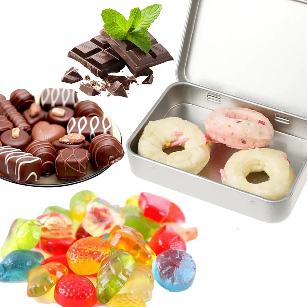 6Pcs Caja de lata metálica con bisagra, mini contenedor portátil de almacenamiento con tapa para el hogar, dulces y organización de manualidades