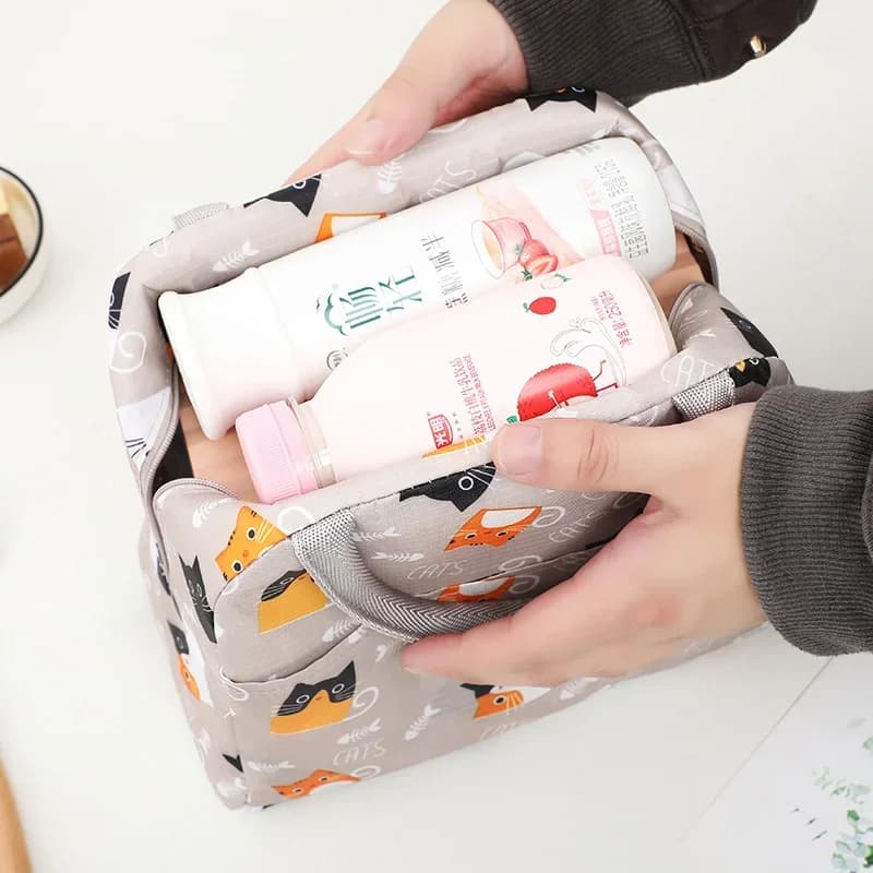 Bolsa de almuerzo grande e aislante, colorida, con forro de aluminio, bolsa bento engrosada, bolsa térmica para almuerzo y almacenamiento