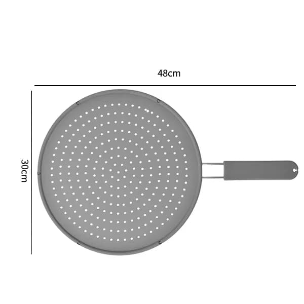 Pantalla antisalpicaduras de silicona con asa, resistente al calor, protector contra salpicaduras de aceite, tapa para escurrir, cubierta para sartén