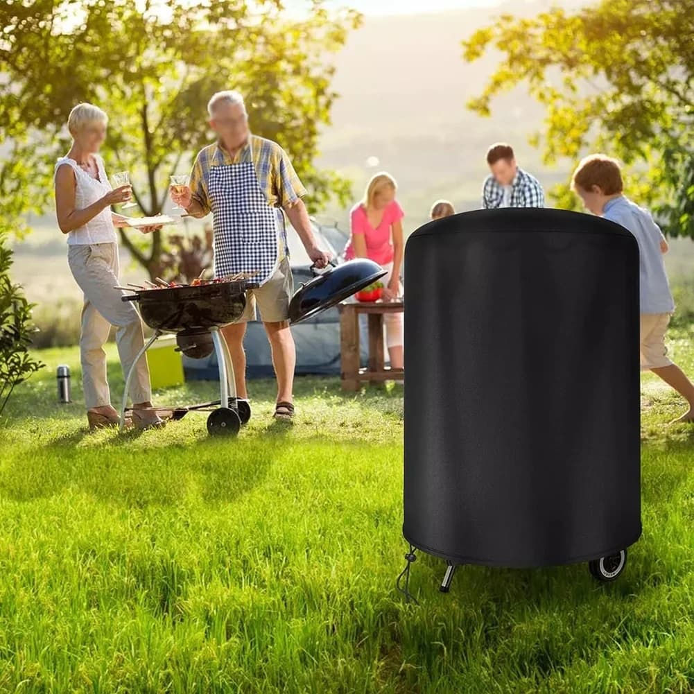 Raweao funda para barbacoa Kettle para Weber, impermeable, redonda, protectora contra la lluvia, Oxford, para herramientas de barbacoa al aire libre, 57Cm