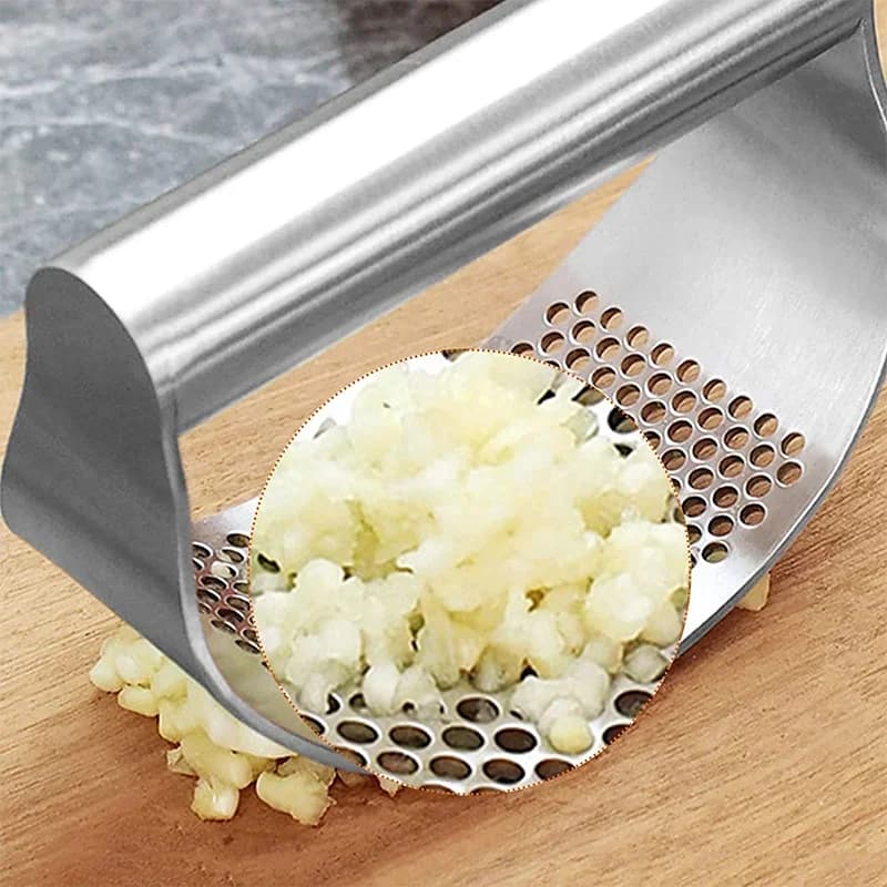 Exprimidor de ajo de acero inoxidable mejorado, prensa manual para ajo y jengibre, triturador tipo balanceo, utensilio para picar ajo, gadget de cocina