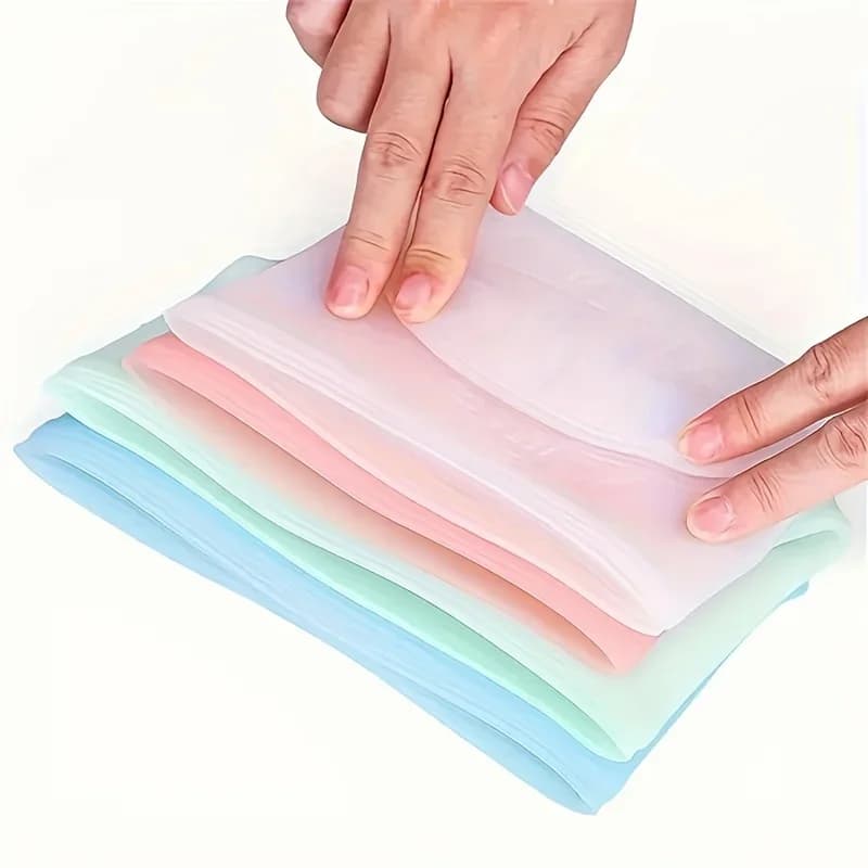 1/3pcs bolsas reutilizables de silicona para alimentos, bolsas de almacenamiento herméticas tipo ziplock para nevera y congelador, para conservar la frescura y organizar la cocina