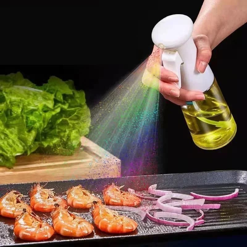 1pc 100/200/300/500ml Aceitera en spray para cocina, botella pulverizadora de aceite de oliva comestible, depósito de aceite en niebla para freidora de aire