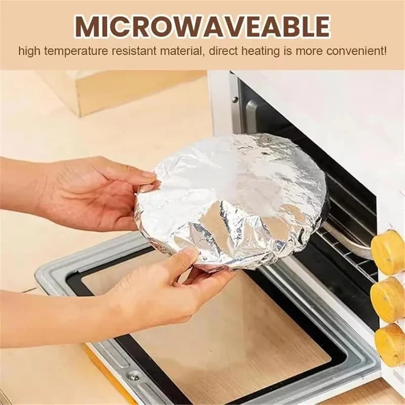 10-60 piezas de cubiertas reutilizables de papel de aluminio para cuencos, aislamiento térmico y conservación del calor, aptas para horno, comida para llevar y picnic