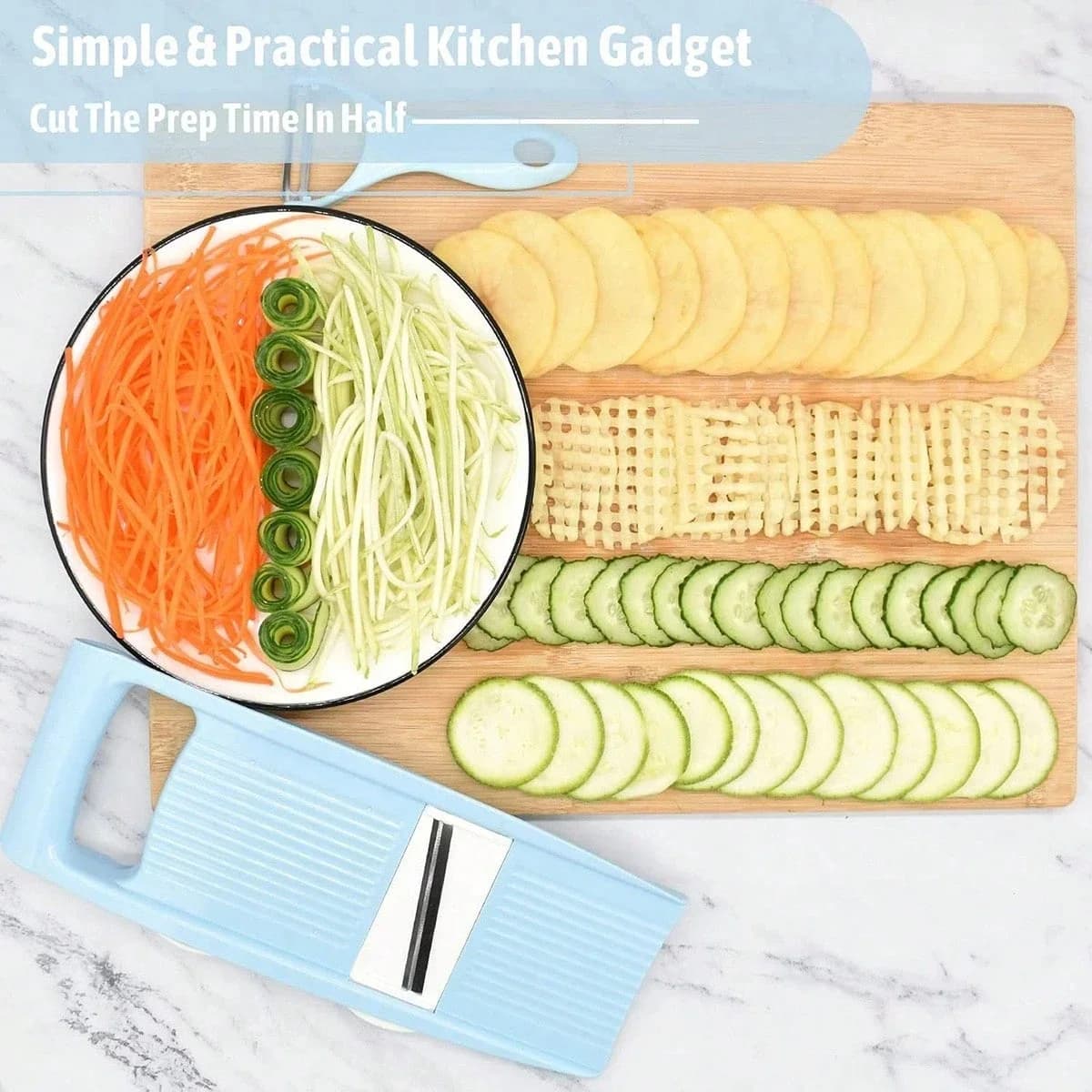 Cortador manual multifuncional 5 en 1 para verduras y frutas, rallador, picador de patatas para el hogar, utensilios de cocina, picador de verduras