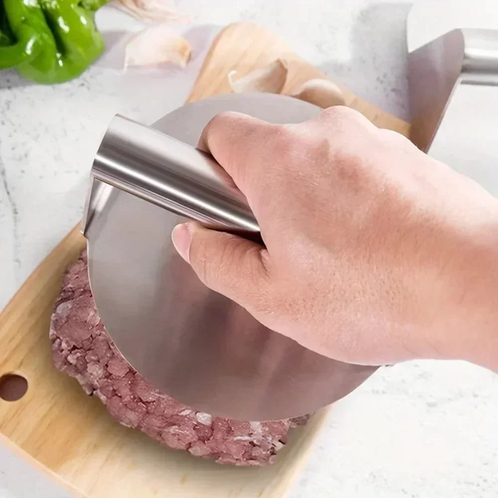 Nueva prensa para hamburguesas Smash de acero inoxidable | molde resistente para formar y aplastar hamburguesas para barbacoa, parrilla y cocina (antiadherente)