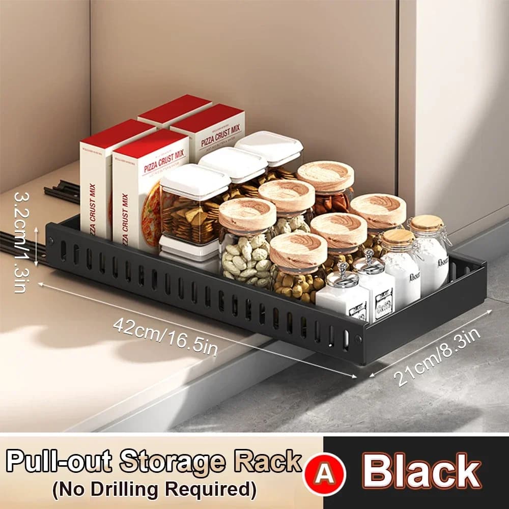 Organizador deslizante extraíble multifuncional de cocina, estante de almacenamiento para cajón, para tapas de ollas, especias, cuencos, platos y utensilios de cocina
