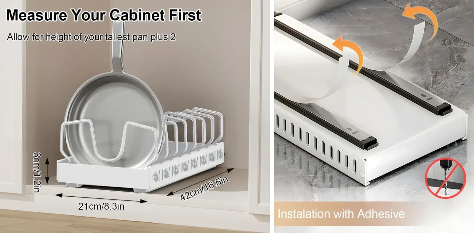 Organizador deslizante extraíble multifuncional de cocina, estante de almacenamiento para cajón, para tapas de ollas, especias, cuencos, platos y utensilios de cocina
