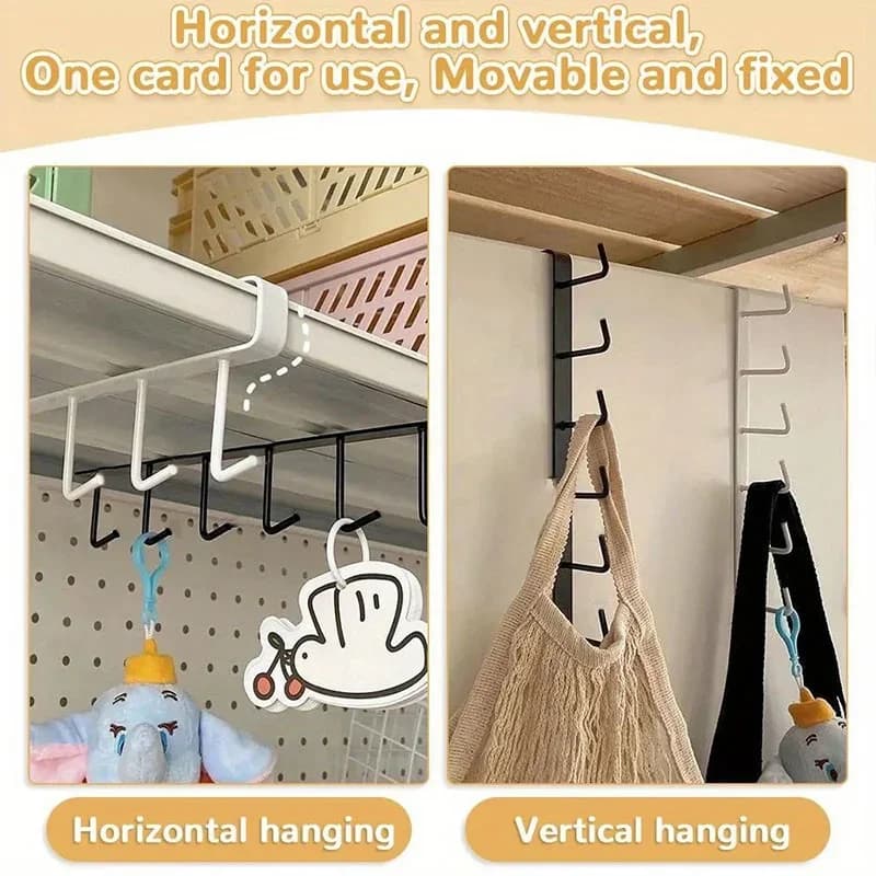 1 pieza de estante de cocina organizador colgante para ropa, soporte para tazas, soporte para vasos y tazas, rack de almacenamiento con 6 ganchos