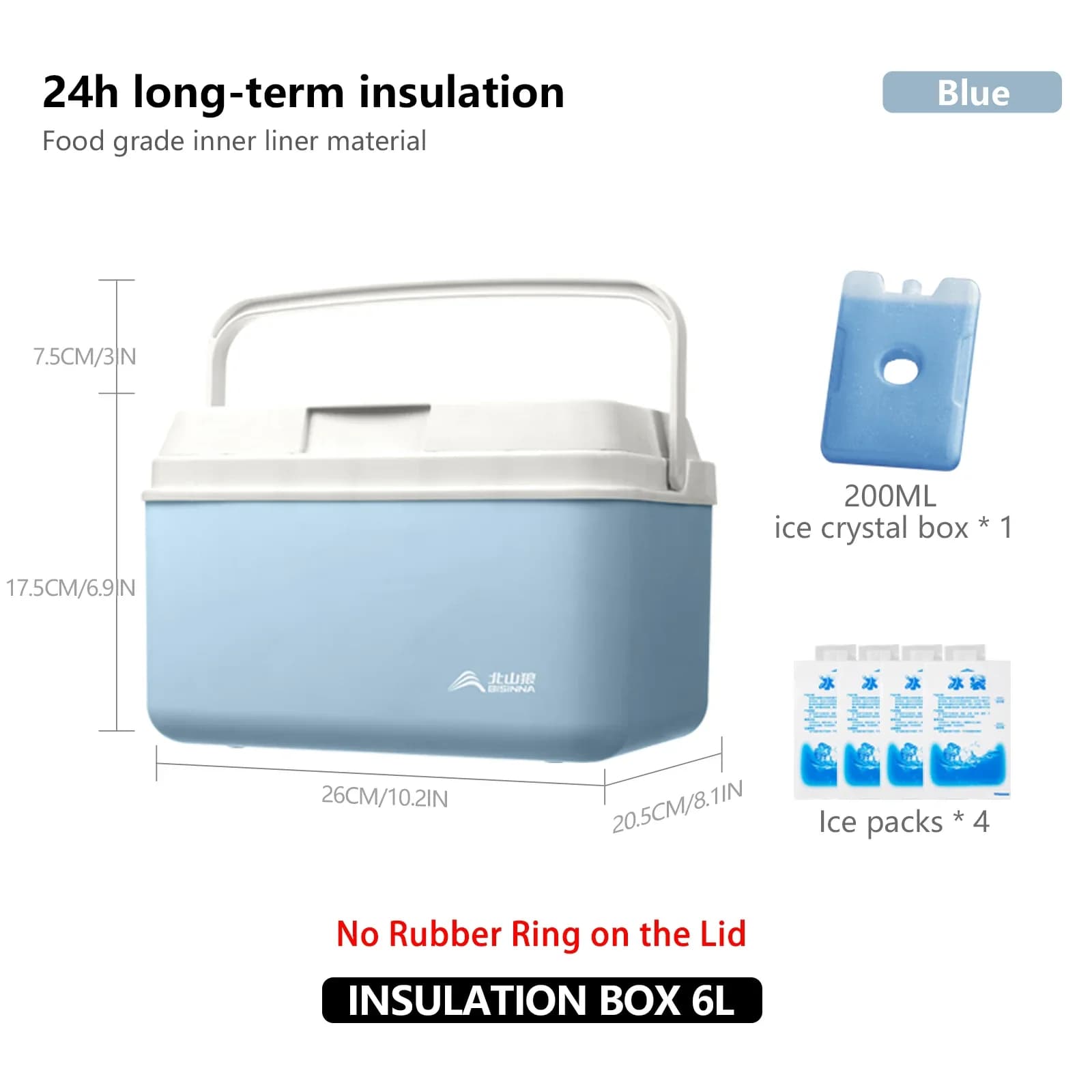 BISINNA Caja térmica para camping 6L/9L/15L, nevera portátil para pesca, nevera para coche, exterior, playa, pesca, picnic, barbacoa, cubo para hielo