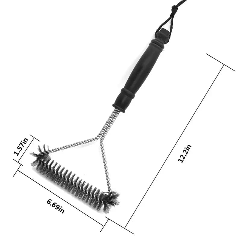 Cepillo para barbacoa, herramienta de limpieza, acero inoxidable, cepillo limpiador antiadherente, accesorios para barbacoa, cepillo de alambre de acero inoxidable