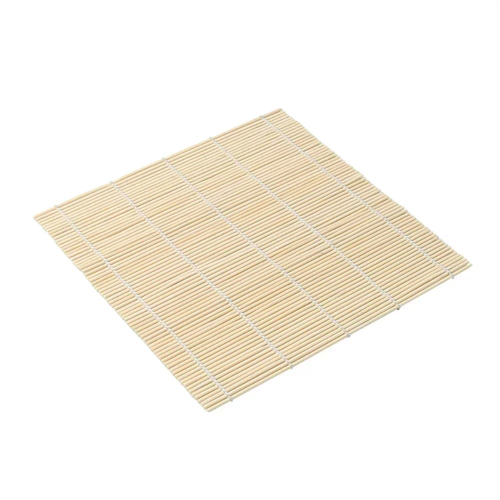 Estera de bambú para sushi exquisita con acabado blanco, enrollador de arroz y alga nori, antiadherente, estilo japonés, esencial de cocina para hacer sushi