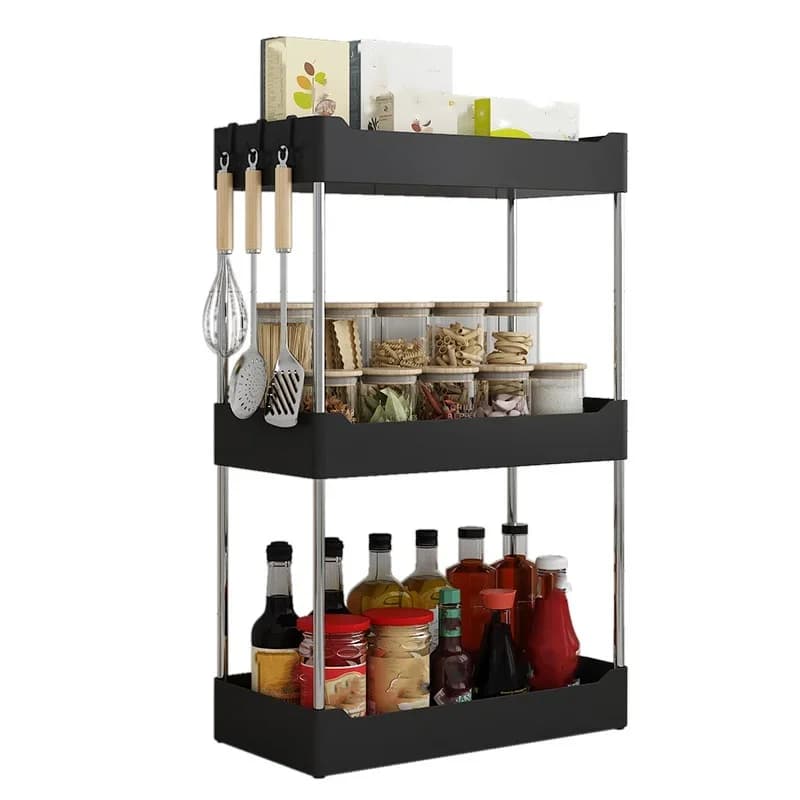 Estante de almacenamiento para especias de cocina de 1 pieza, multifuncional, de encimera, organizador de condimentos de varios niveles, esquina, para cocina