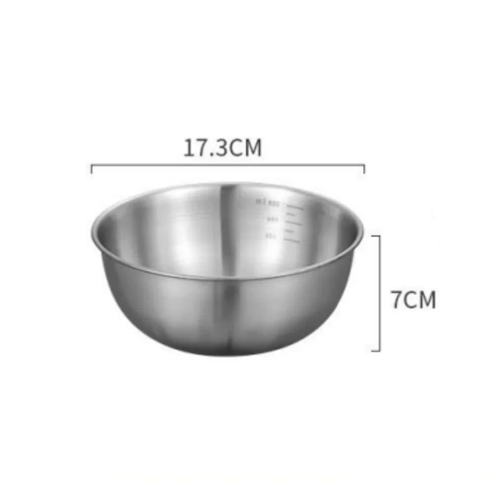 Juego de 1 a 3 cuencos de acero inoxidable con escala para cocinar, hornear y guardar alimentos; cuencos mezcladores de gran capacidad para el hogar y la cocina