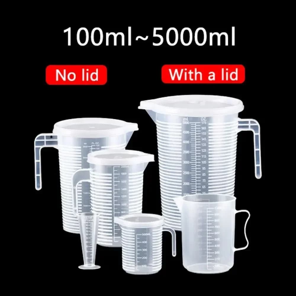 Vaso medidor de plástico alimentario resistente al calor 100-5000ml con escala graduada