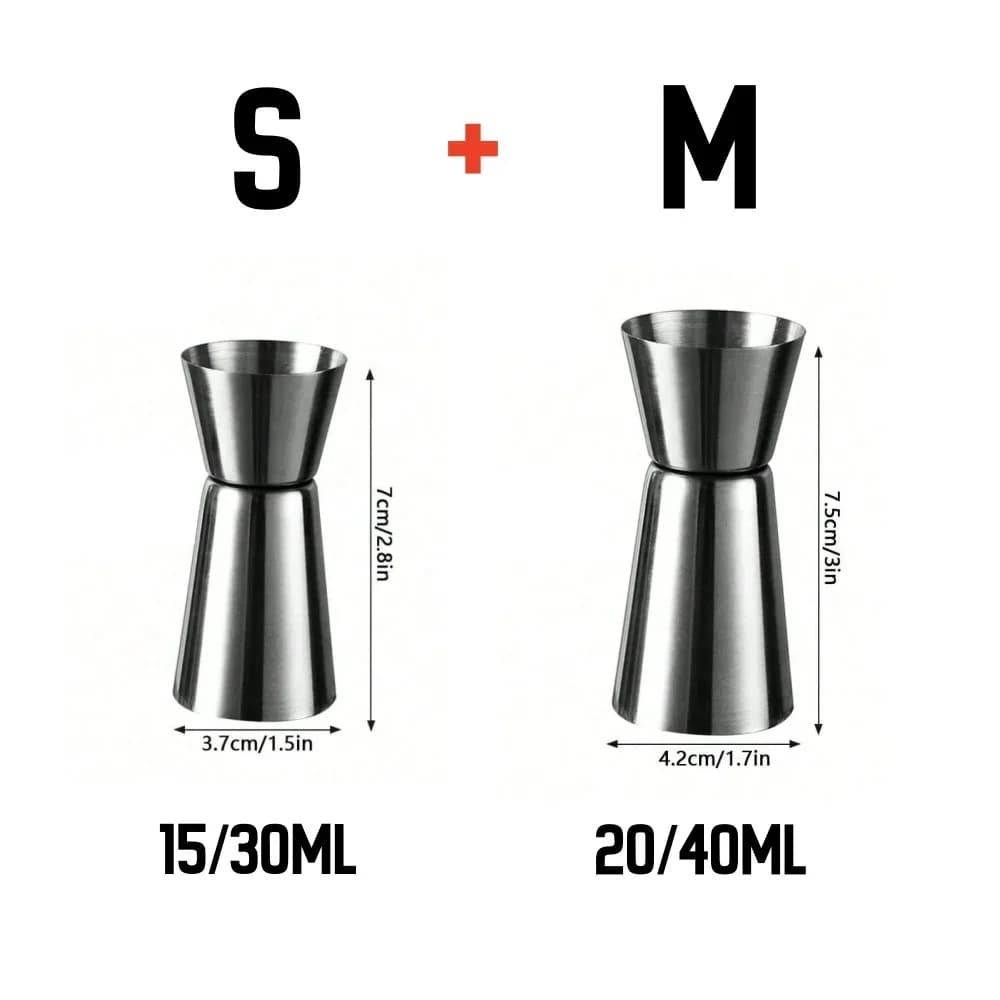 Vaso medidor de acero inoxidable, jigger, medidor doble para cócteles, botella medidora de alcohol, herramienta de bar para fiestas