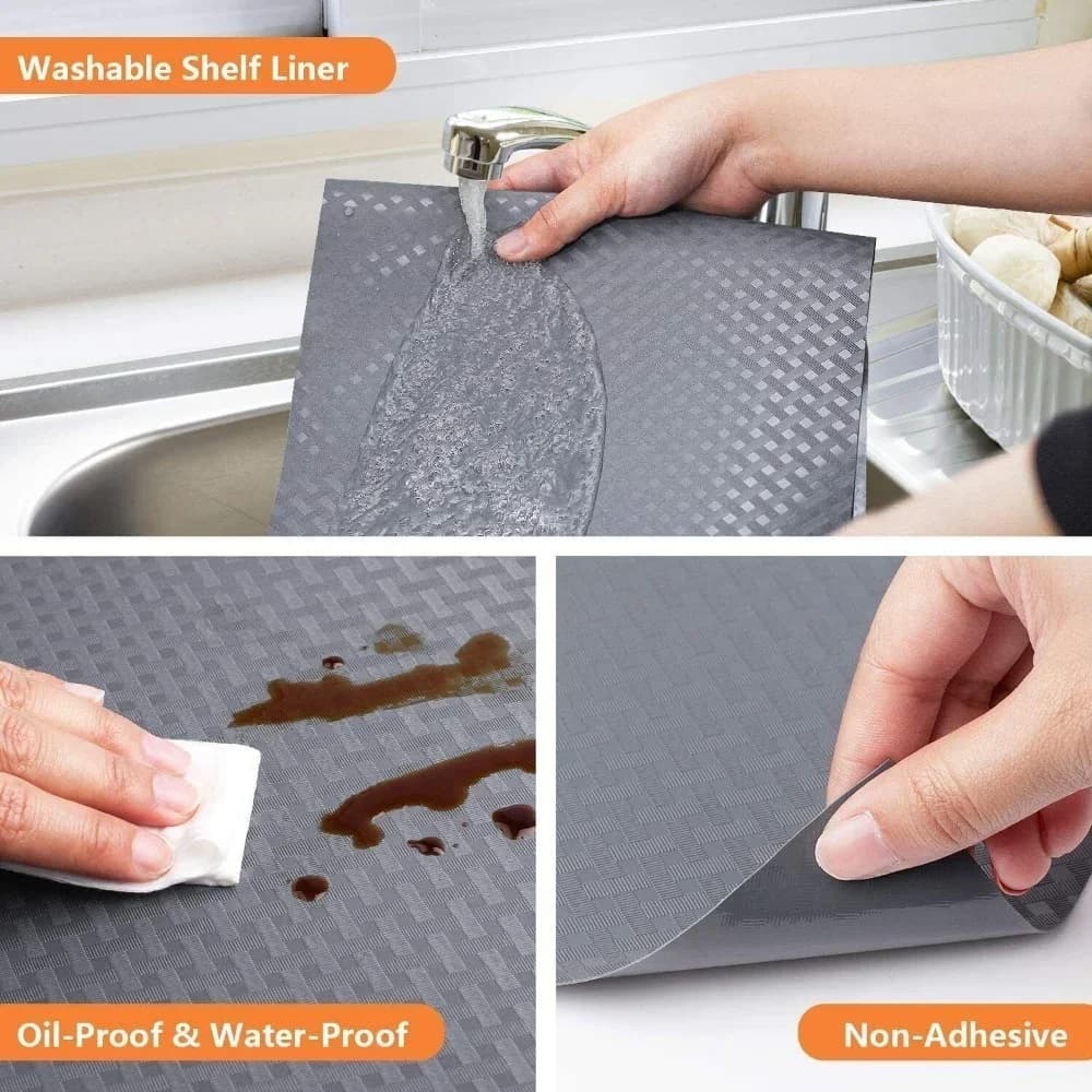 Protector antideslizante para estantes y cajones, organizador impermeable para armarios de cocina