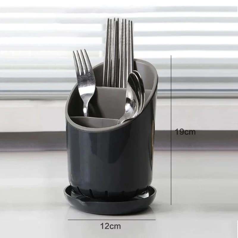 1 Pc estante de almacenamiento de plástico para vajilla, soporte de drenaje para palillos, cuchillo, cuchara y tenedor con bandeja, estante de drenaje para el hogar