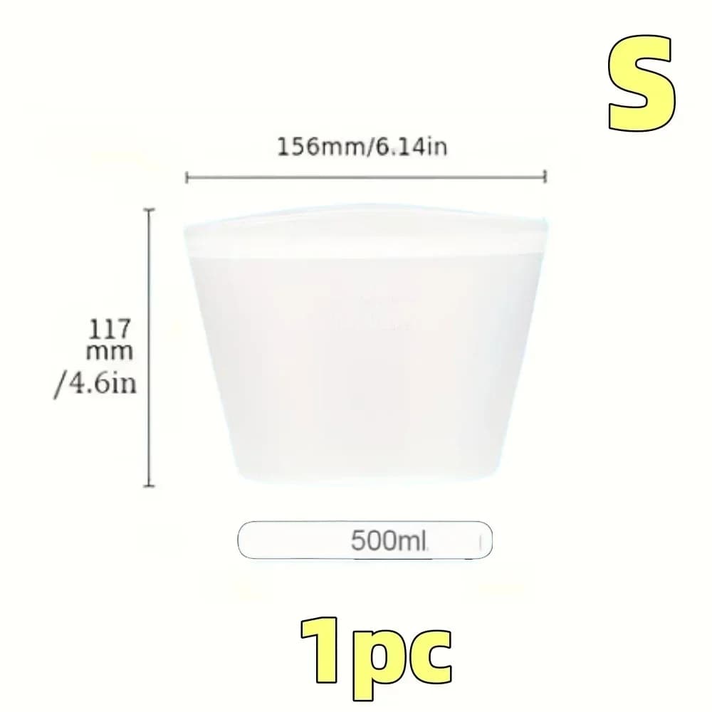 1/3pcs bolsas reutilizables de silicona para alimentos, bolsas de almacenamiento herméticas tipo ziplock para nevera y congelador, para conservar la frescura y organizar la cocina