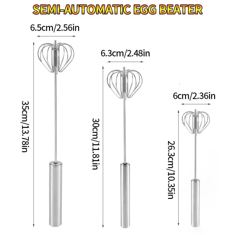 Batidora manual semiautomática de huevos, mezclador giratorio de crema, utensilio de repostería para el hogar, gadget de cocina para batir huevos y mezclar pasteles