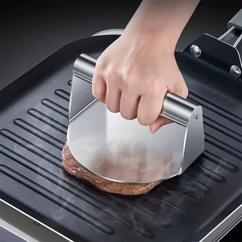 Nueva prensa para hamburguesas Smash de acero inoxidable | molde resistente para formar y aplastar hamburguesas para barbacoa, parrilla y cocina (antiadherente)