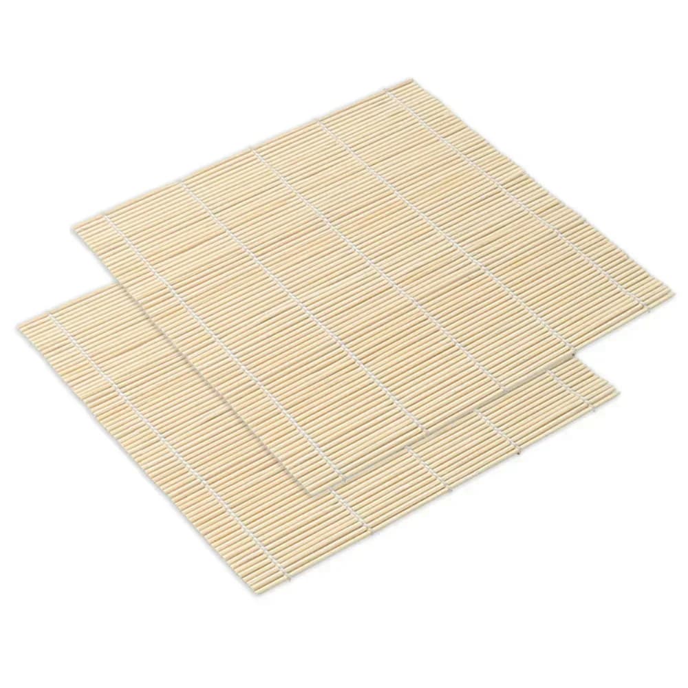 Estera de bambú para sushi exquisita con acabado blanco, enrollador de arroz y alga nori, antiadherente, estilo japonés, esencial de cocina para hacer sushi