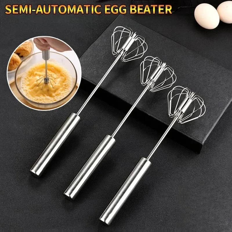 Batidora manual semiautomática de huevos, mezclador giratorio de crema, utensilio de repostería para el hogar, gadget de cocina para batir huevos y mezclar pasteles