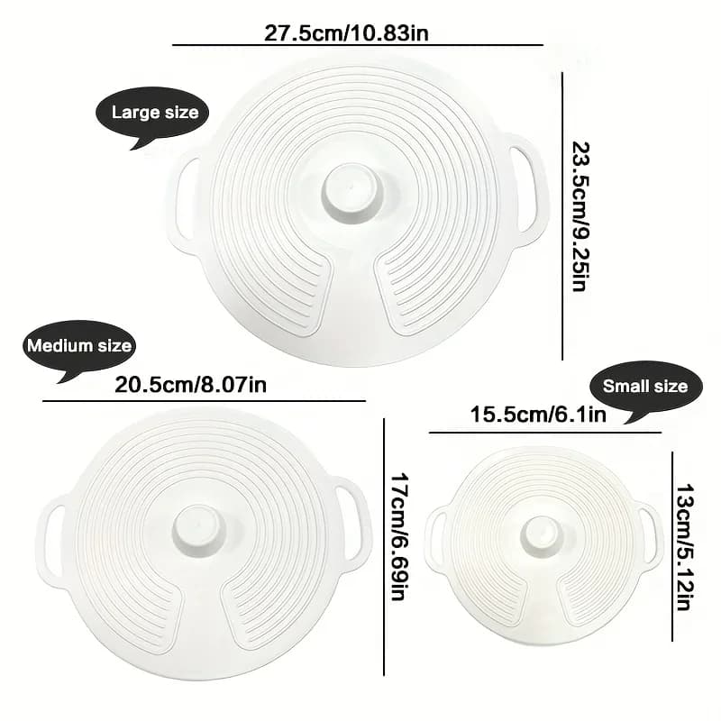 Juego de 3/6 tapas de silicona con doble asa, tapa para olla resistente al calor, cubierta antisalpicaduras para microondas, reutilizable para cuencos, platos y sartenes