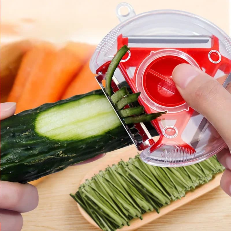Juego de 3 en 1 pelador mágico Trio 1/3PCS, rebanador, triturador, pelador, cortador juliana, herramienta de cocina con hoja multiusos, rallador y pelador