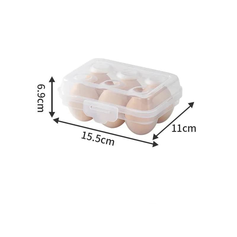Huevera de plástico con tapa para frigorífico - Organizador portátil para nevera, camping y exteriores