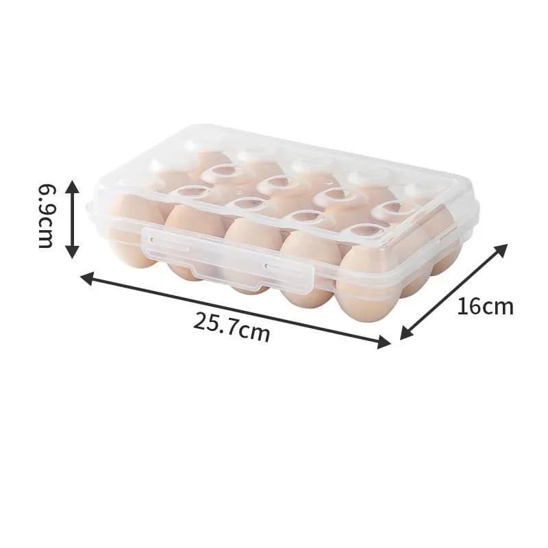 Huevera de plástico con tapa para frigorífico - Organizador portátil para nevera, camping y exteriores