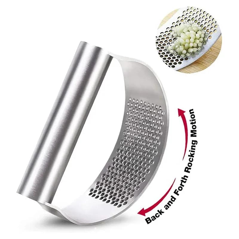 Exprimidor de ajo de acero inoxidable mejorado, prensa manual para ajo y jengibre, triturador tipo balanceo, utensilio para picar ajo, gadget de cocina