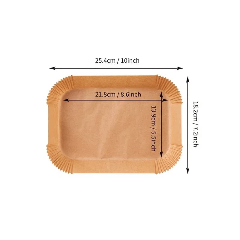 Forros de papel para freidora de aire desechables, resistentes al aceite e impermeables, papel de hornear redondo, cuadrado y rectangular, suministros de cocina y fiesta