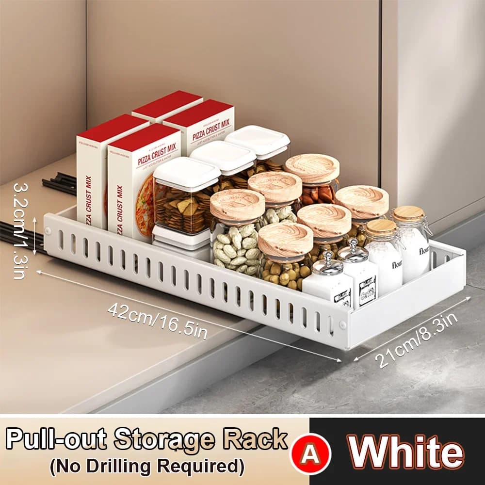 Organizador deslizante extraíble multifuncional de cocina, estante de almacenamiento para cajón, para tapas de ollas, especias, cuencos, platos y utensilios de cocina