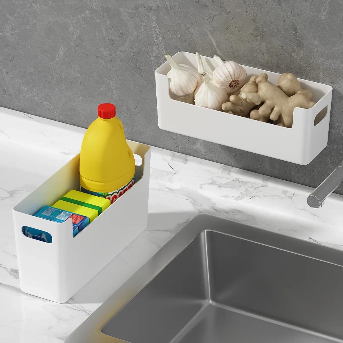 Caja de almacenaje de pared para puerta de armario, para film transparente, bolsas y baño