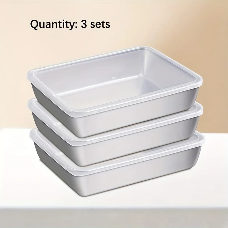 Juego de 3 recipientes de almacenamiento de alimentos de acero inoxidable - Organizadores de cocina herméticos sin BPA para frigorífico/despensa/alimentos secos