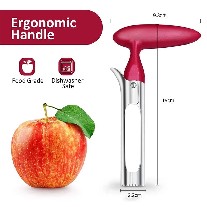 Descorazonador de manzanas premium de acero inoxidable, herramienta para quitar el corazón de manzanas y peras, cortador de frutas, saca semillas, cuchillo rebanador, utensilios de cocina para verduras