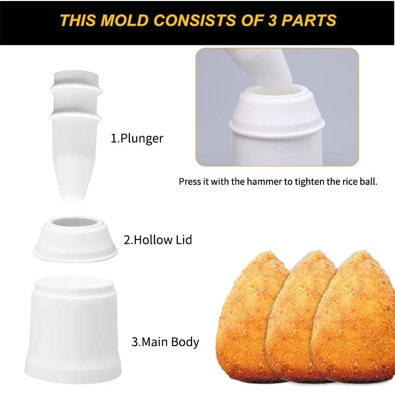 PGY Molde para arancini DIY, molde para bolas de arroz, herramienta para hacer sushi