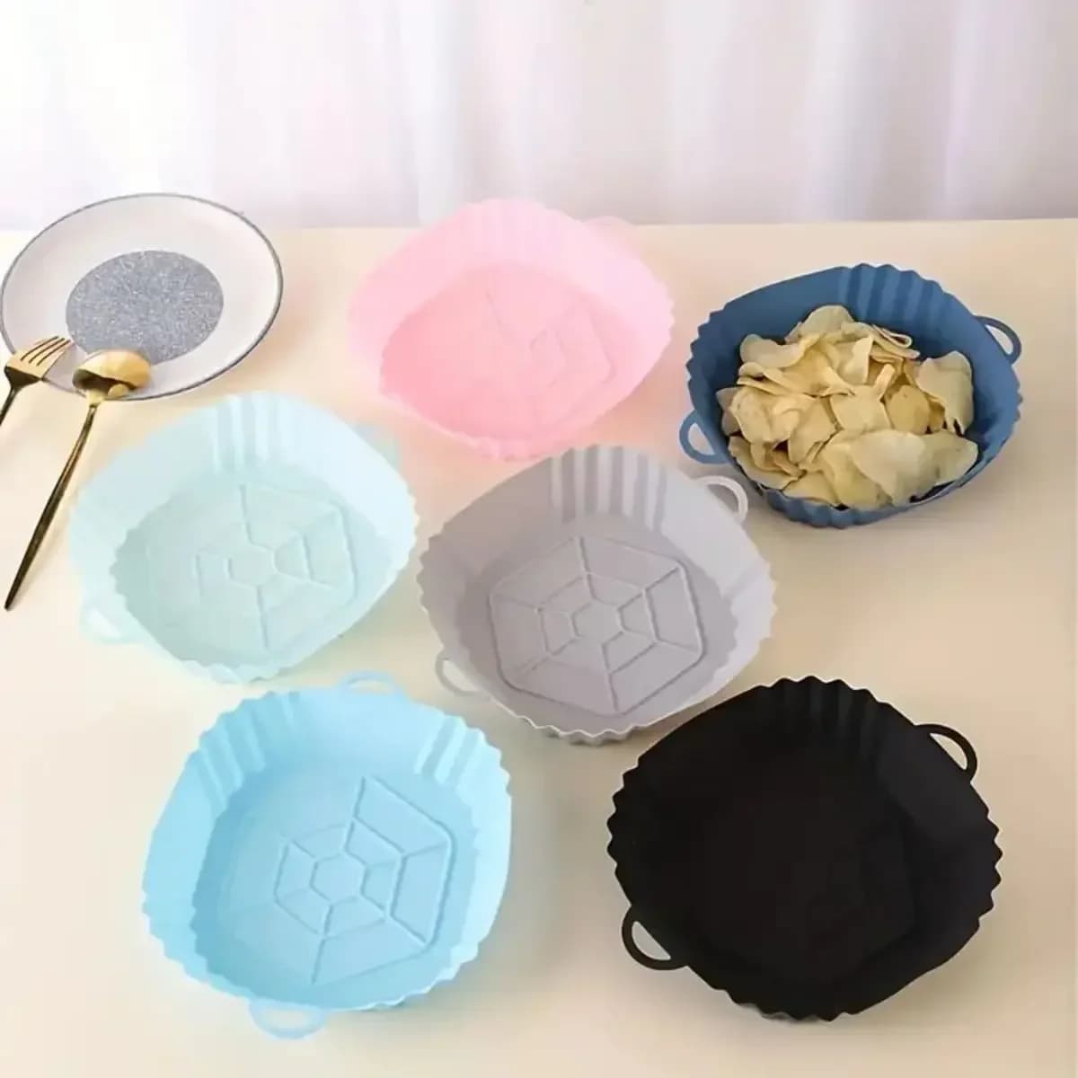 Molde de silicona reutilizable para freidora de aire, antiadherente y resistente al calor