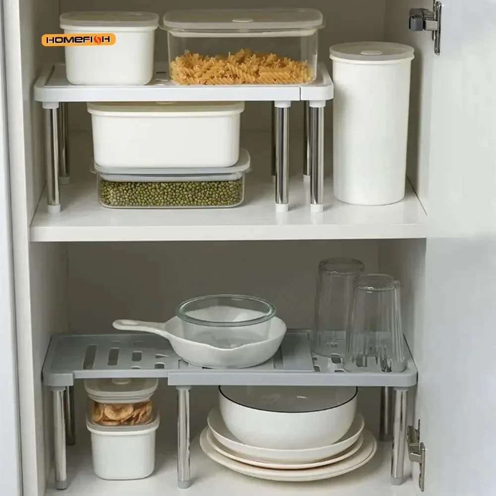 Estantería extensible (1 pieza), estante de almacenamiento multiuso, organizador doméstico para botellas de condimentos