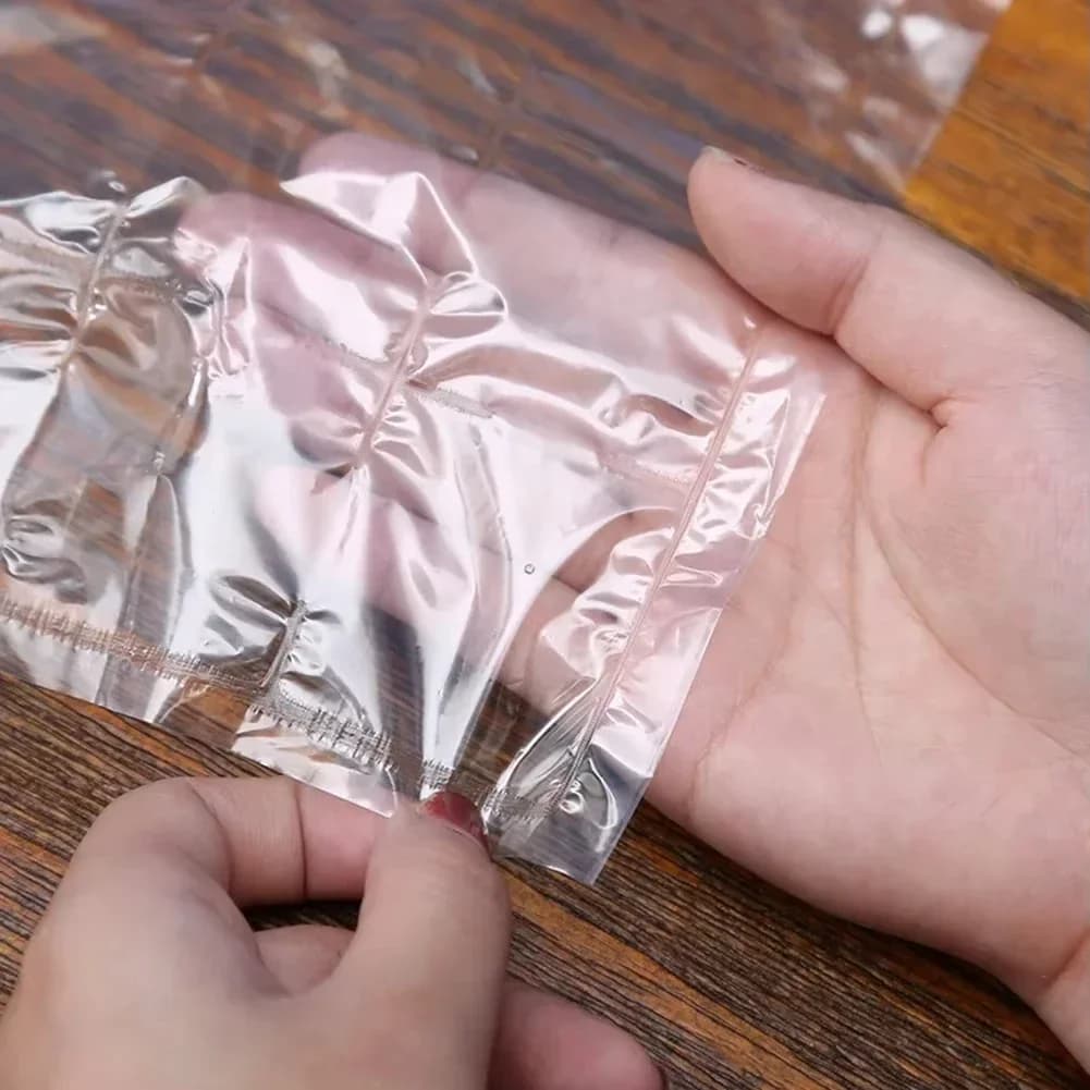 Paquete de 10 a 100 piezas de bolsa de hielo desechable, molde de cubitos de hielo en rejilla para barra, bolsa de bandeja de hielo con cierre automático, bolsa/caja de cubitos de hielo comestibles congelados
