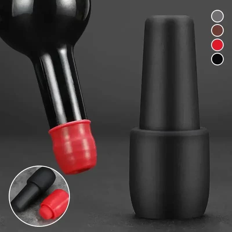 Tapón universal para botella de vino tinto con doble sellado de silicona suave y tapa, utensilios de bar y cocina para vino