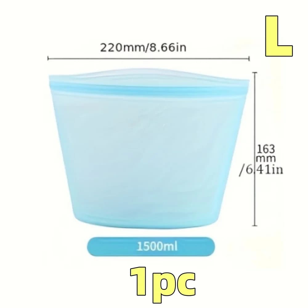 1/3pcs bolsas reutilizables de silicona para alimentos, bolsas de almacenamiento herméticas tipo ziplock para nevera y congelador, para conservar la frescura y organizar la cocina