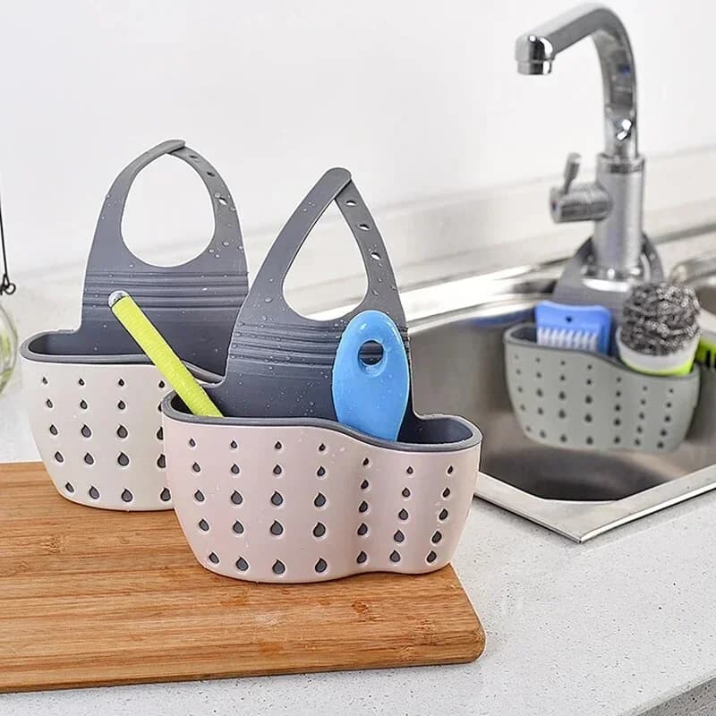 Organizador de drenaje para almacenamiento en casa, soporte ajustable para fregadero de cocina, cesta colgante para jabón y esponja, accesorios de cocina