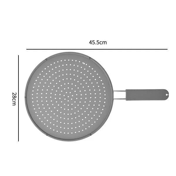 Pantalla antisalpicaduras de silicona con asa, resistente al calor, protector contra salpicaduras de aceite, tapa para escurrir, cubierta para sartén